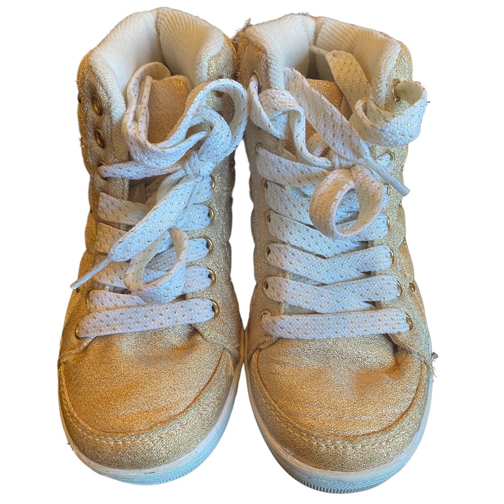 US Polo Girls’ Quilted Rose Gold High Top Sneakers